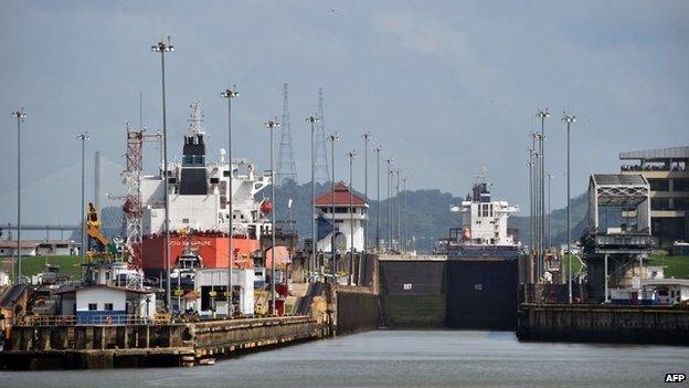 File photo: The Miraflores Locks at the Panama Canal, 31 July 2014