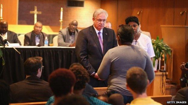 Governor Jay Nixon met faith leaders at a church