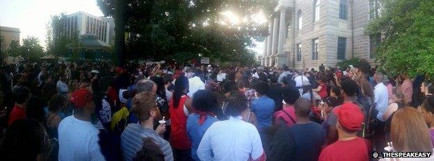 People gather in Decatur near Atlanta Georgia on 14 August 2014