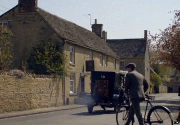 A scene from Downton Abbey showing a television aerial