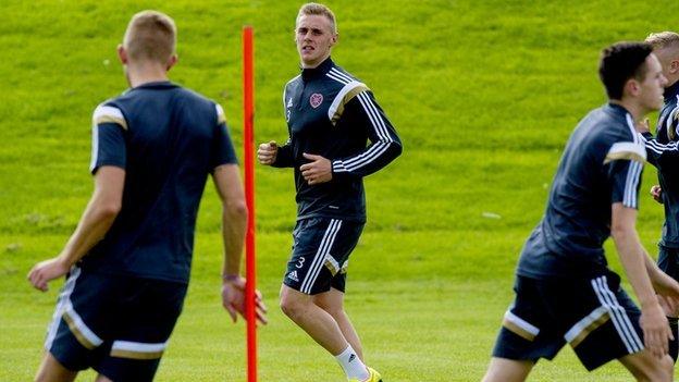 Hearts players training