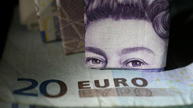 Eyes of the Queen on a banknote