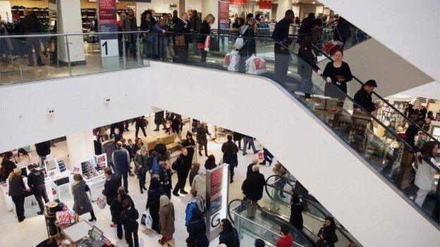 Shoppers in John Lewis