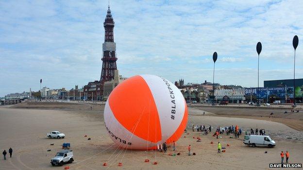 Giant beach-ball at Blackpool