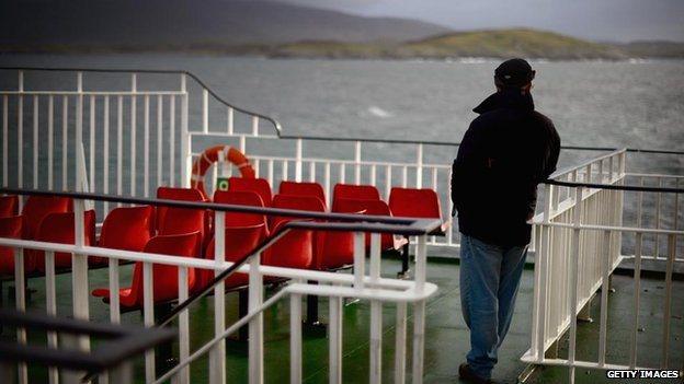 Man on open deck of boat