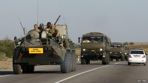 Russian military near Ukraine border, 15 Aug 14