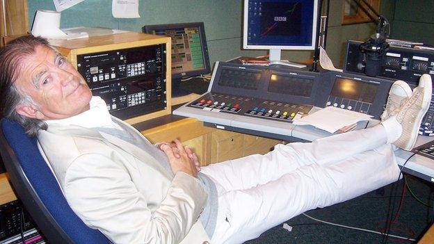 Gerry Anderson in a radio studio