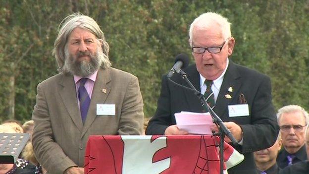 Peter Carter Jones, co-ordinator of the Welsh Memorial in Flanders Campaign Group, addressed the service