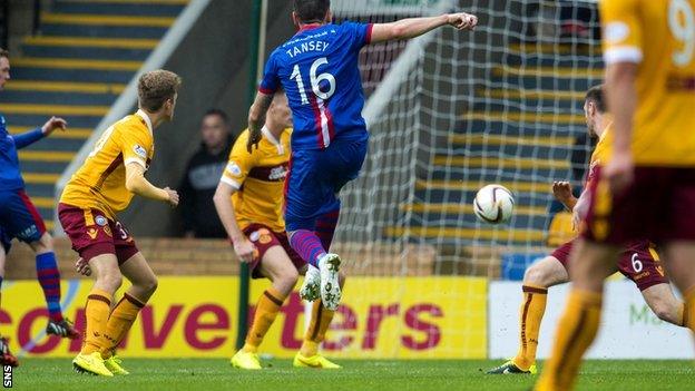 ICT's Greg Tansey fires in the opener to put his side ahead.