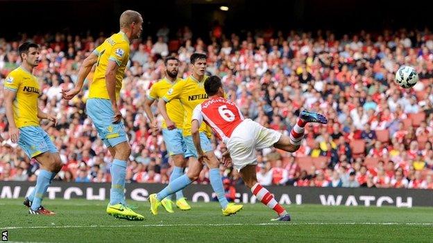 Laurent Koscielny scores for Arsenal