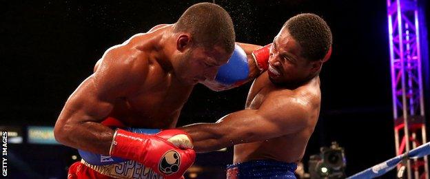 Kell Brook on the way to beating Shawn Porter