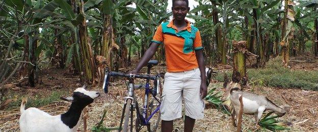 Clementine Niyonsaba bought goats with her cycle race winnings