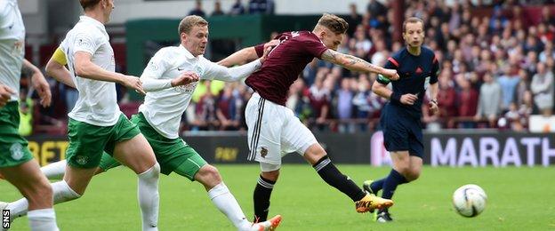 Sam Nicholson blasts home for Hearts