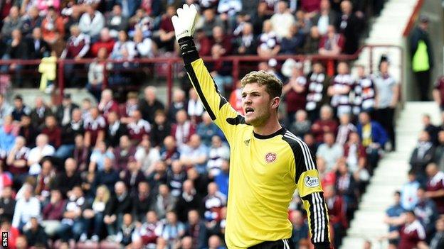 Hearts goalkeeper Jack Hamilton