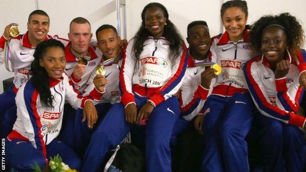 GB men and women's 4x100m relay teams