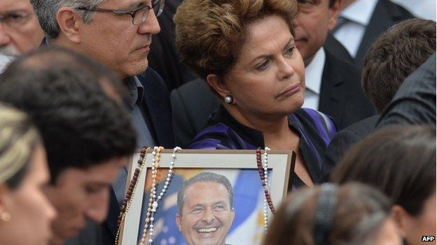 Dilma Rousseff at the public mass