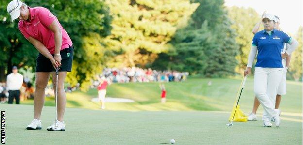 Brittany Lincicome missed a par putt on the last