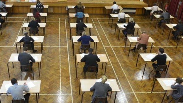 Pupils in an exam