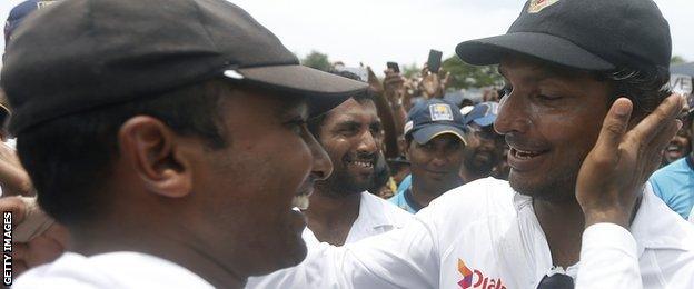 Mahela Jayawardene (left) and Kumar Sangakkara