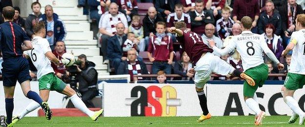 Sam Nicholson's strike lit up the match at Tynecastle