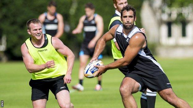 Glasgow Warriors in training