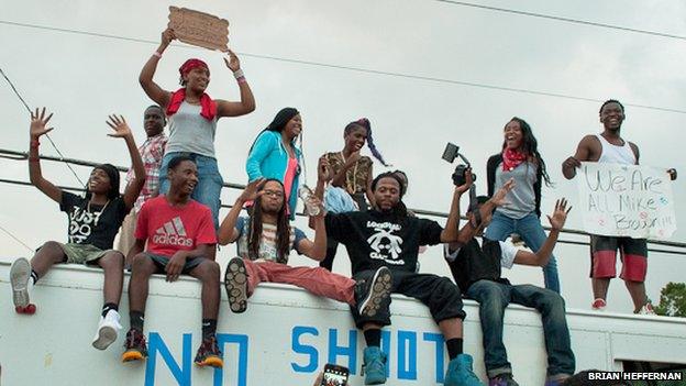 Protestors in Ferguson, Missouri