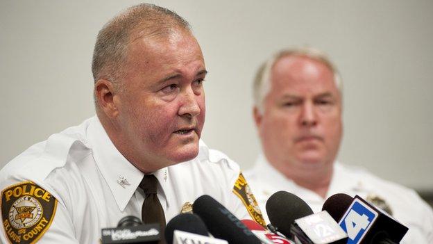 Jon Belmar at a police press conference