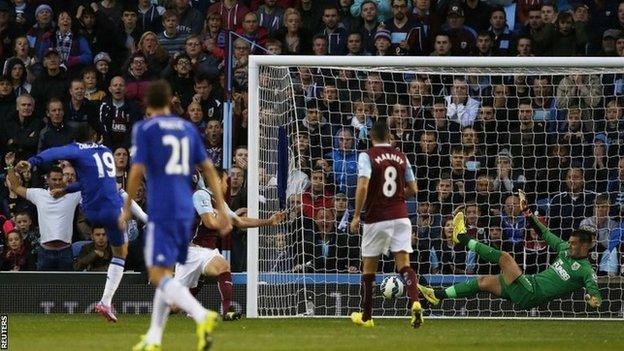 Diego Costa scores for Chelsea