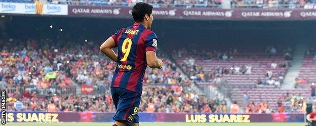 Barcelona forward Luis Suarez