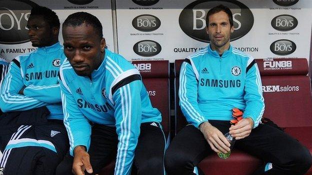 Petr Cech, right, has made more than 300 first-team appearances for Chelsea