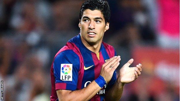 Luis Suarez in action for Barcelona