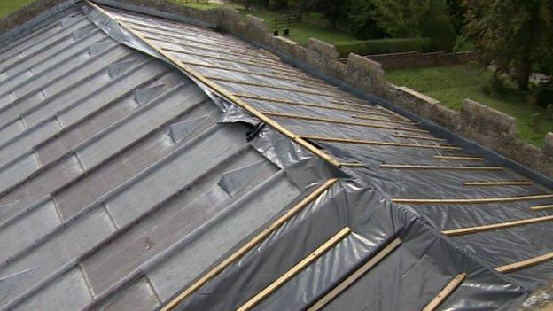 Dalham church roof