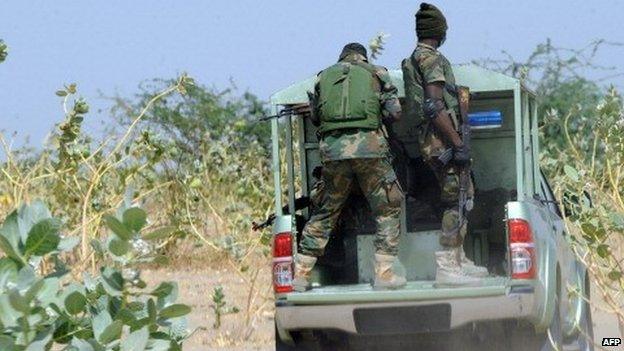 Members of the armed forces in Borno state, Nigeria - April 2013