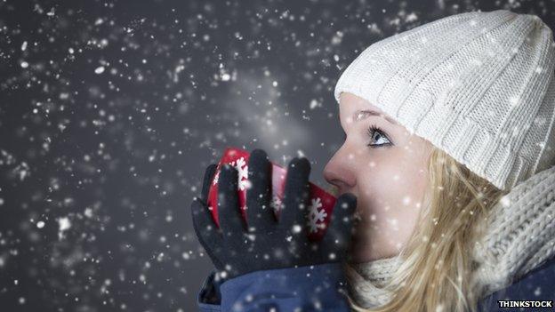 Woman in snow