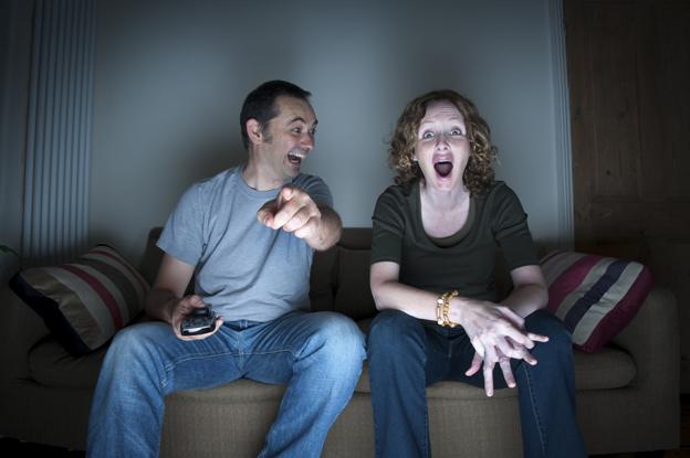 Couple watching TV