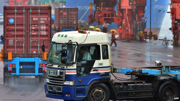 Tokyo port cargo loading zone