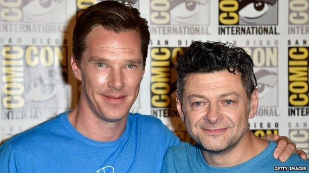 Benedict Cumberbatch with Andy Serkis