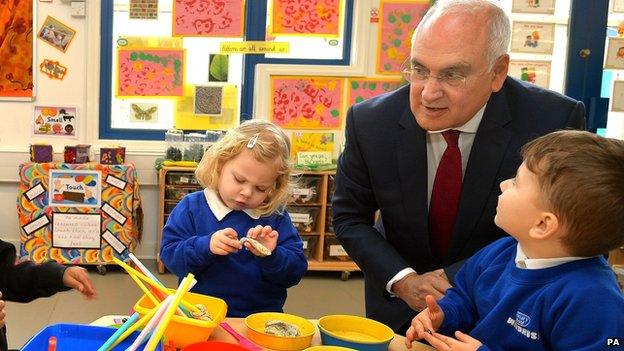 Sir Michael Wilshaw in a classroom