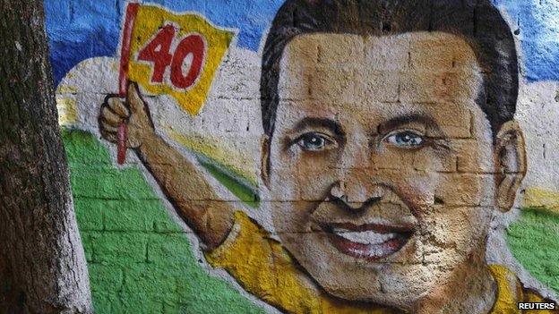 A drawing of the late presidential candidate Eduardo Campos is seen at a campaign centre in Recife on 14 August, 2014.