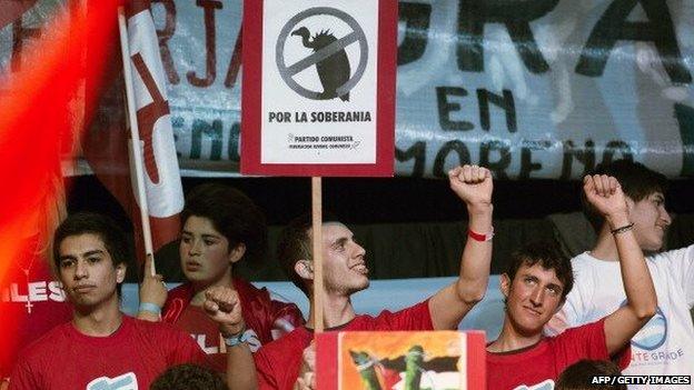 Supporters of Argentine President Cristina Fernandez de Kirchner