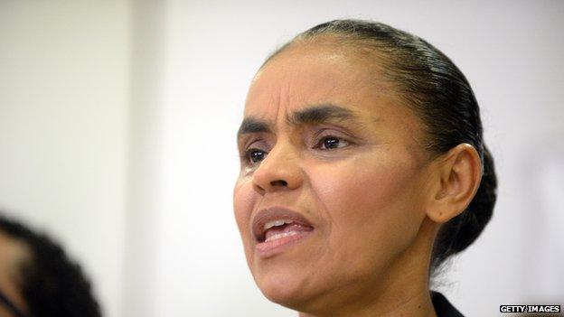 Marina Silva speaks during a press conference in Brasilia on 4 October, 2013.