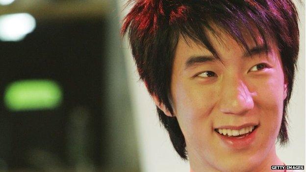 File photo: Jaycee Chan, son of action star Jackie Chan, at Southwest Jiaotong University in Chengdu, Sichuan Province, 19 June 2005