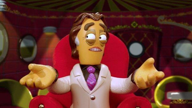 Clay figure of Gerry Anderson, made for the programme On the Air