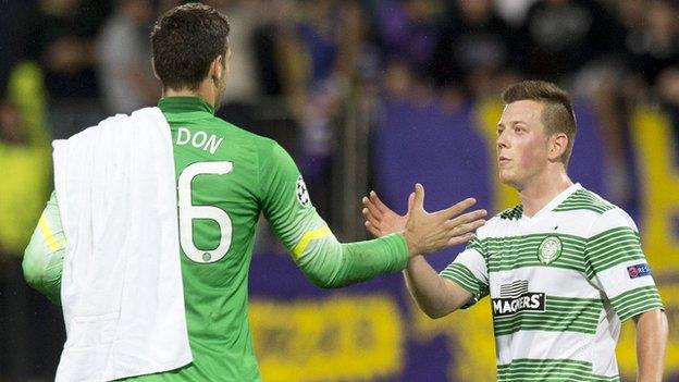 Craig Gordon and goalscorer Callum McGregor