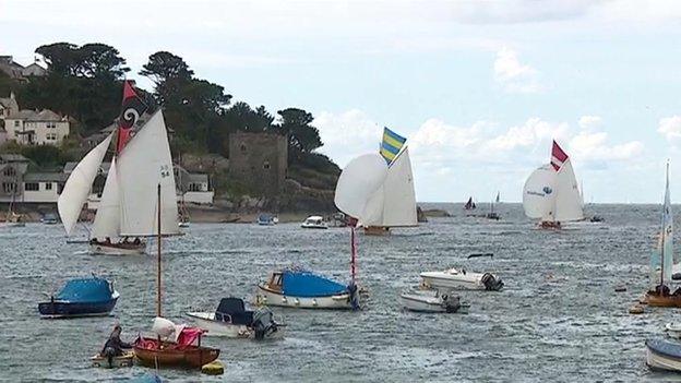 Action on the water in Fowey