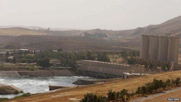 A general view is seen of Mosul Dam in northern Iraq, 21 August 2014