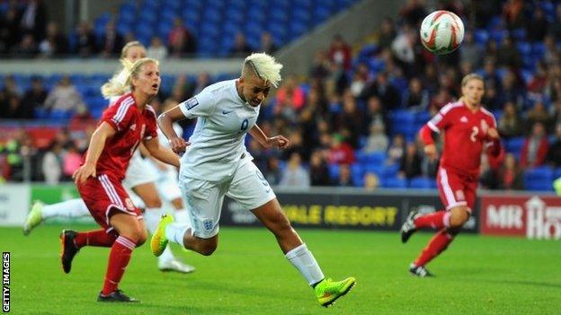 Lianne Sanderson scores