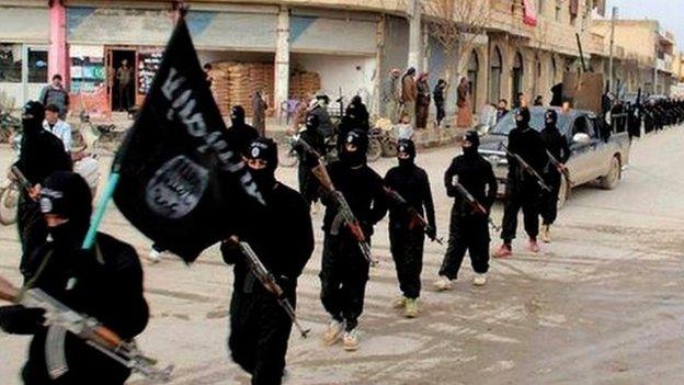 Islamic State militants in Raqqa, Syria. File photo