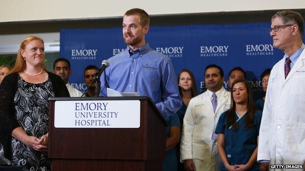 Dr Kent Brantly holds press conference after leaving hospital