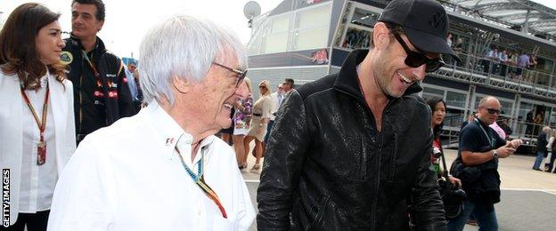 Bernie Ecclestone and Jude Law